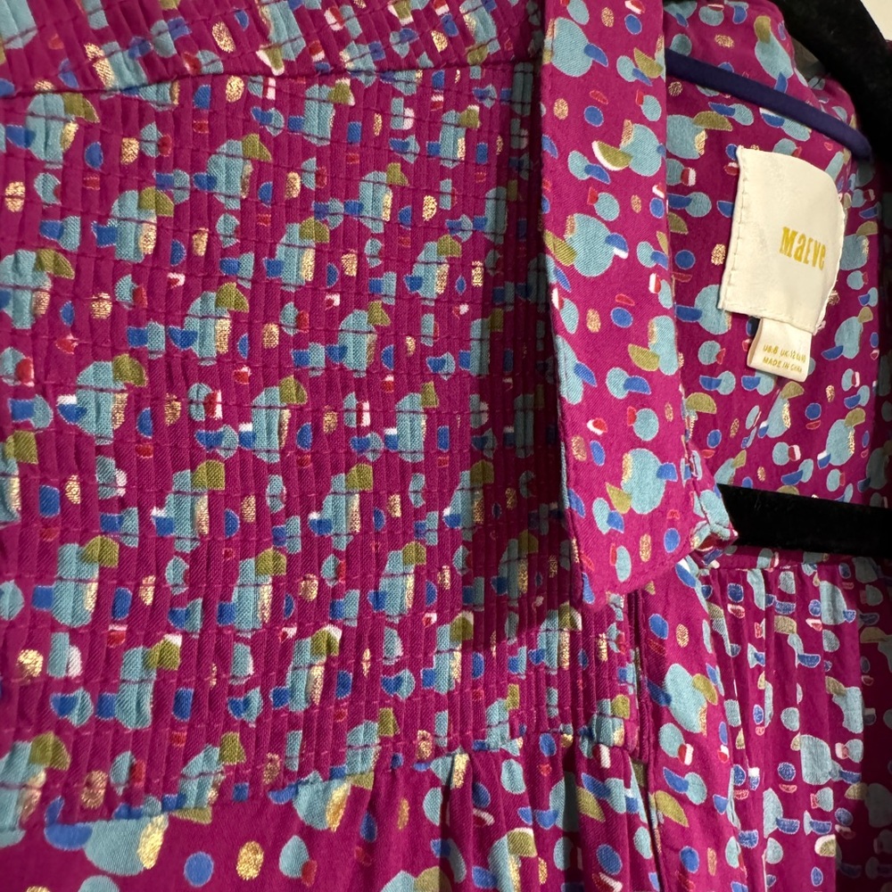 Maeve Patterned Collared Button Down Top Sz 8 - image 3